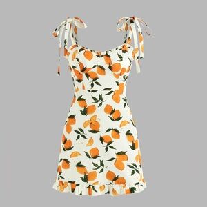 Cider Orange Sleeveless Mini Sundress